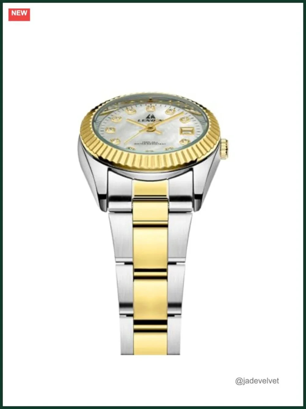 Womens Easy Read Waterproof Stainless Steel Quartz Watch Diamond Dial